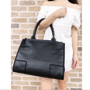 Tory Burch Ella Canvas Leather Tote Laptop Bag